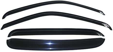 Fit 92-00 Chevy/GMC C/K 1500/2500/3500 Crew Cab Pickup 92-99 Suburban 95-99 Tahoe/Yukon 99-00 Cadillac Escalade 4pcs Front + Rear Smoke Sun/Rain Guard Vent Shade Window Visors