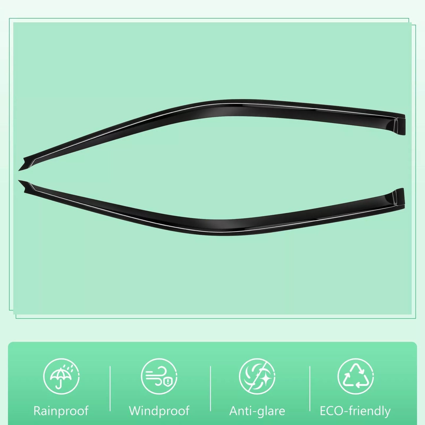For 96-00 Honda Civic 2DR Coupe Mugen Style 3D Wavy Black Tinted Window Visor