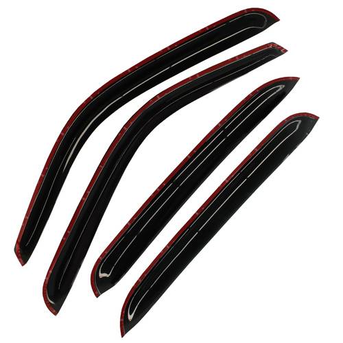 DrivegoPlus 4pcs for Chevy/GMC/Cadillac Crew Cab SUV Dark Smoke Out-Channel/Outside Mount Style Wind Sun Rain Guard Vent Shade Deflector Window Visors