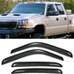 DrivegoPlus 4pcs for Chevy/GMC/Cadillac Crew Cab SUV Dark Smoke Out-Channel/Outside Mount Style Wind Sun Rain Guard Vent Shade Deflector Window Visors