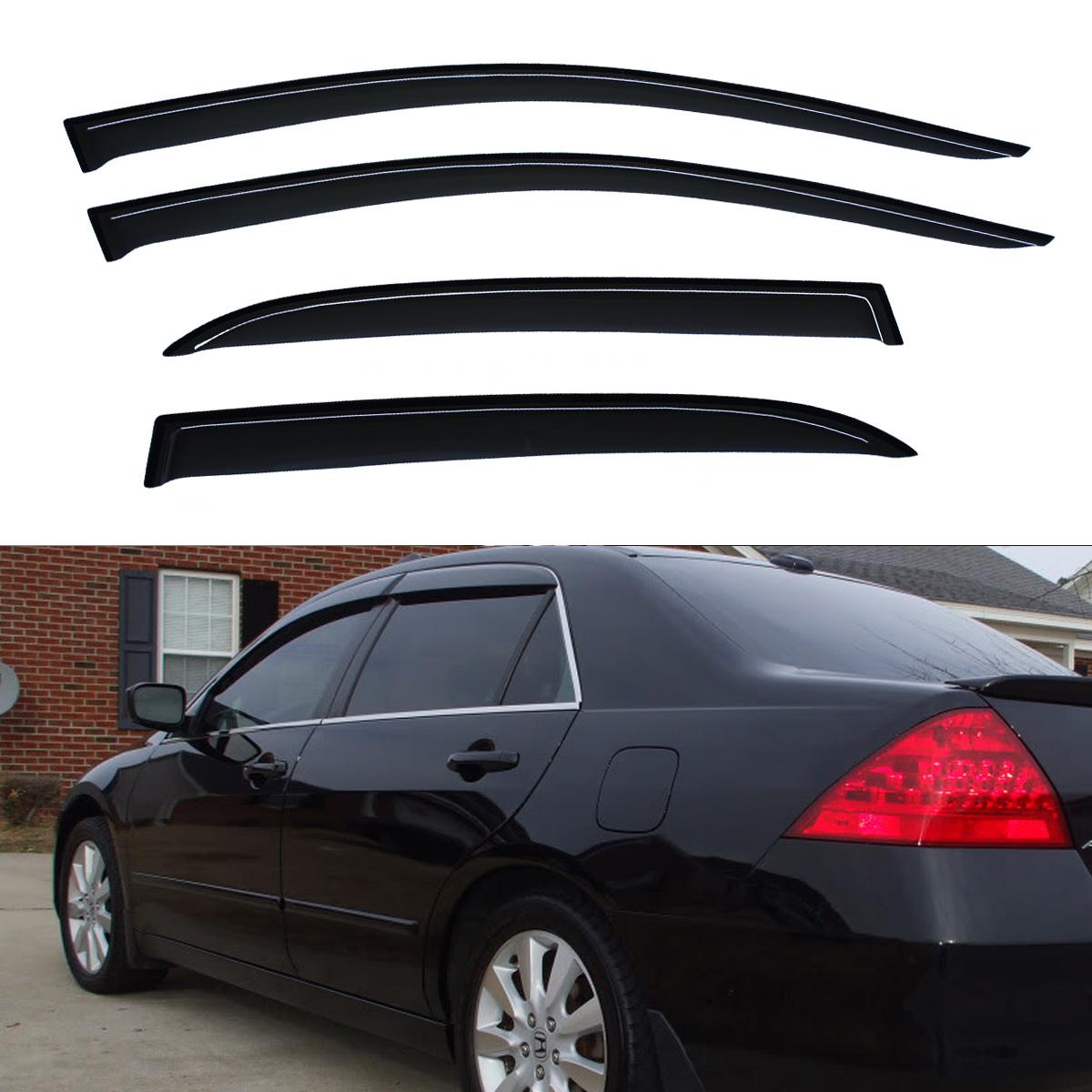 For 2003-07 Honda Accord Sedan JDM Window Visors Wind Deflector Sun Rain Guard