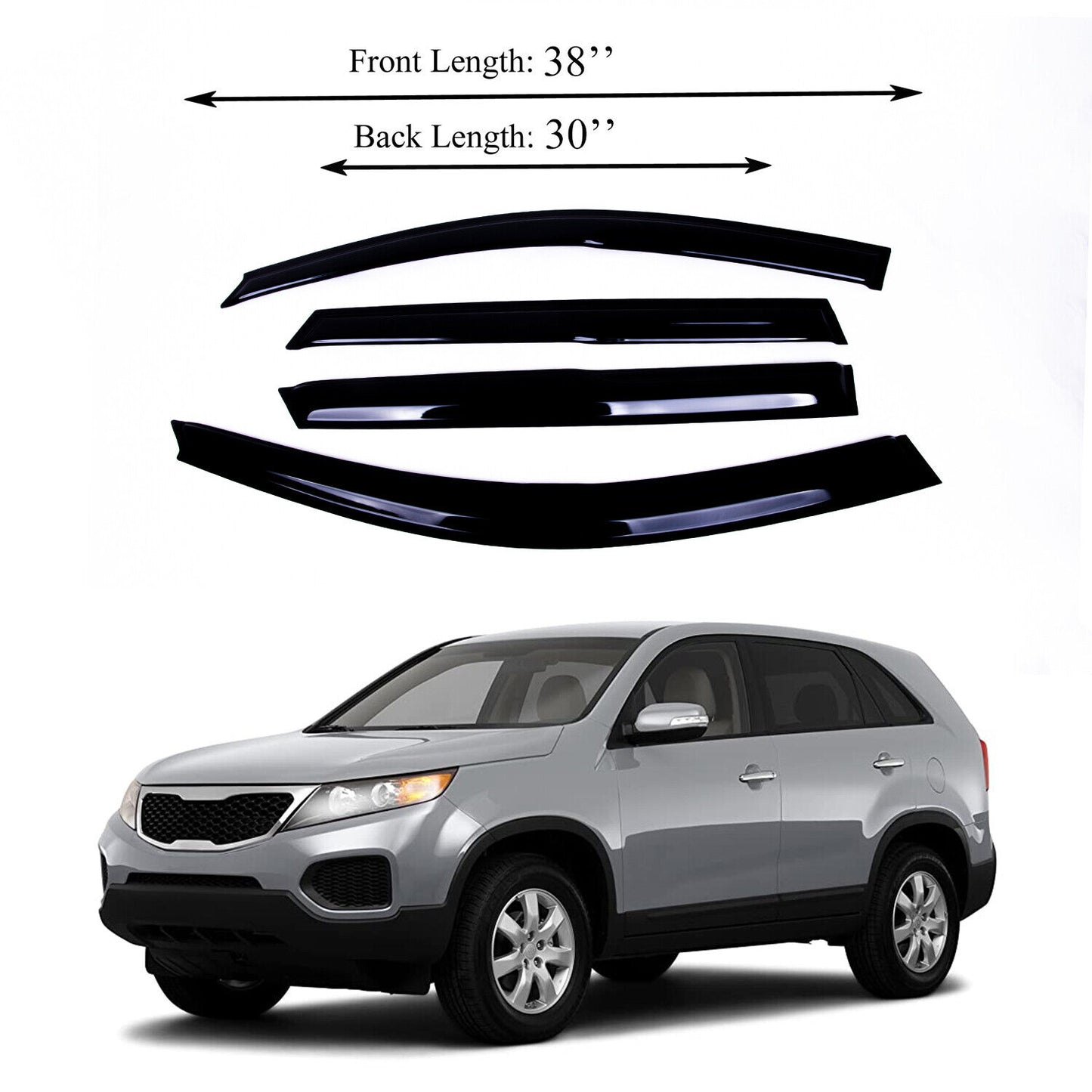 Fits for KIA Sorento 2010-2014 Side Window Vent Visor Sun Rain Deflector Guard