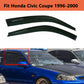 For 96-00 Honda Civic 2DR Coupe Mugen Style 3D Wavy Black Tinted Window Visor