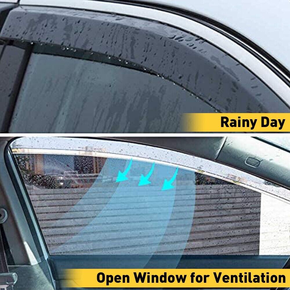 DrivegoPlus For 2006-2011 Honda Civic Mugen II Style Window Rain Guard Visors 4-Door Sedan