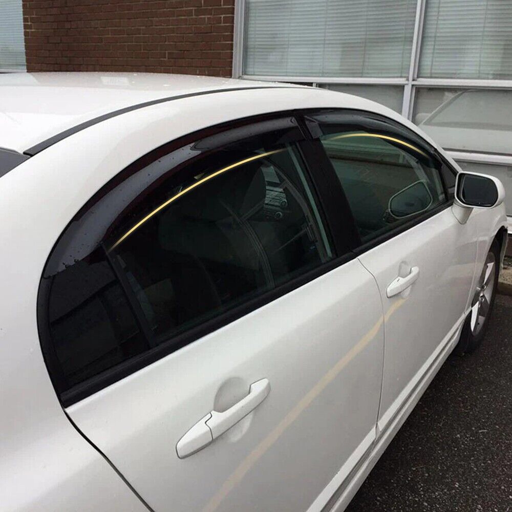 DrivegoPlus For 2006-2011 Honda Civic Mugen II Style Window Rain Guard Visors 4-Door Sedan