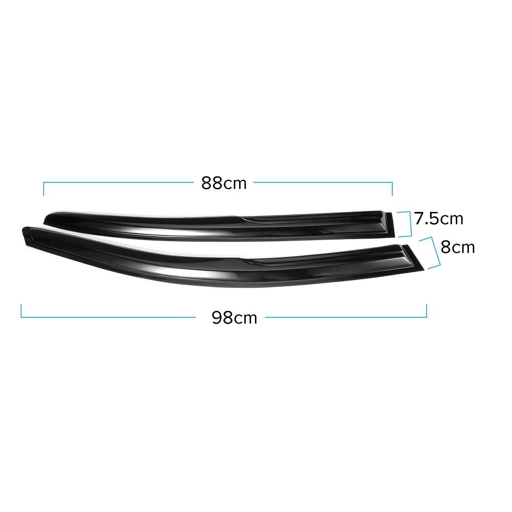 For 13-17 Honda Accord JDM Wavy Mugen Smoke Tinted Window Visor Rain Guard Vent